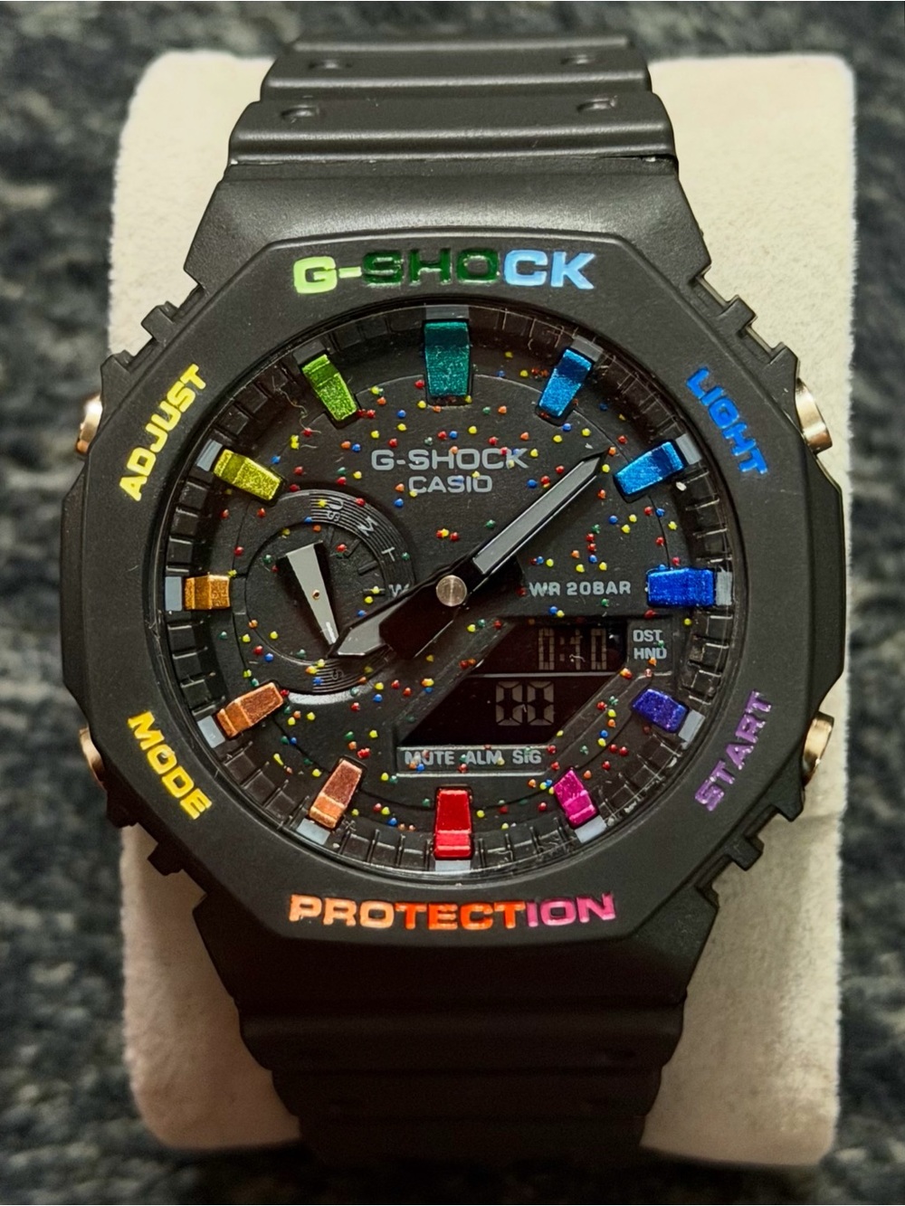 Casio Black G-Shock with Multicolor Accents
